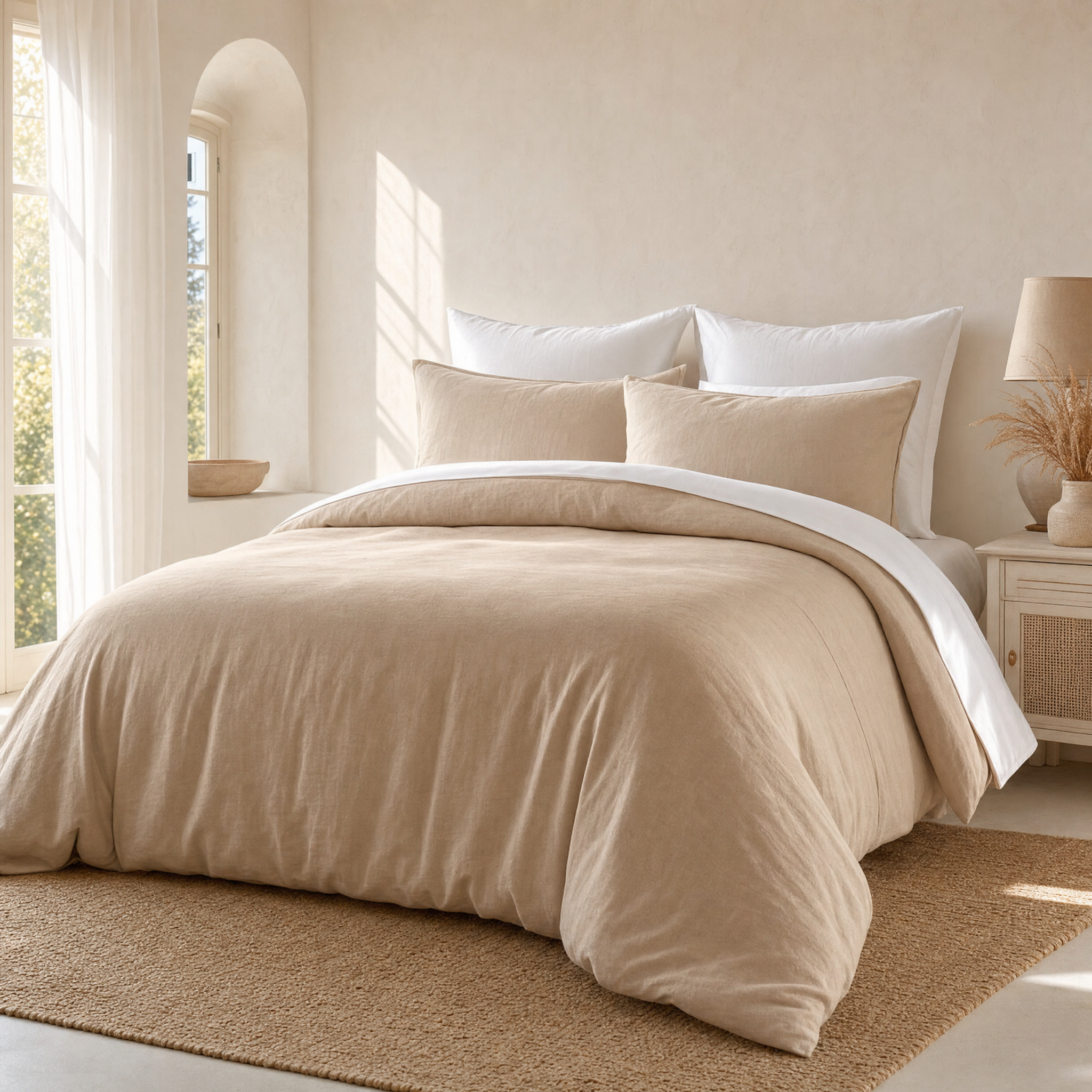 Beige Solid - Duvet Cover Set - T200