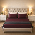 Burgundy Sateen Stripe Bedsheet - T250