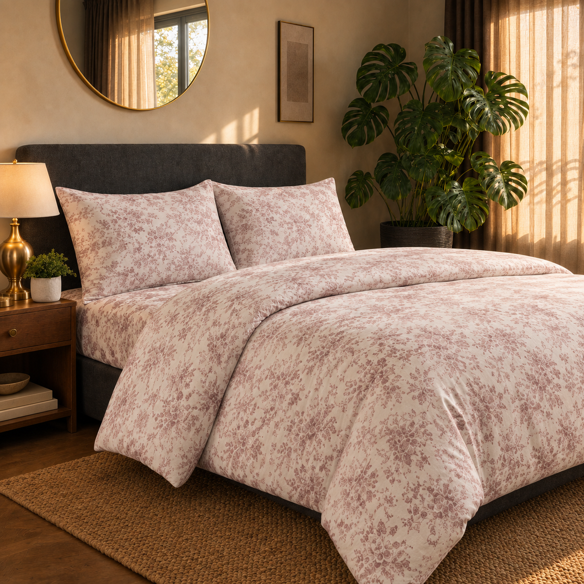 Faded Rose Sateen - Duvet Cover Set - T200