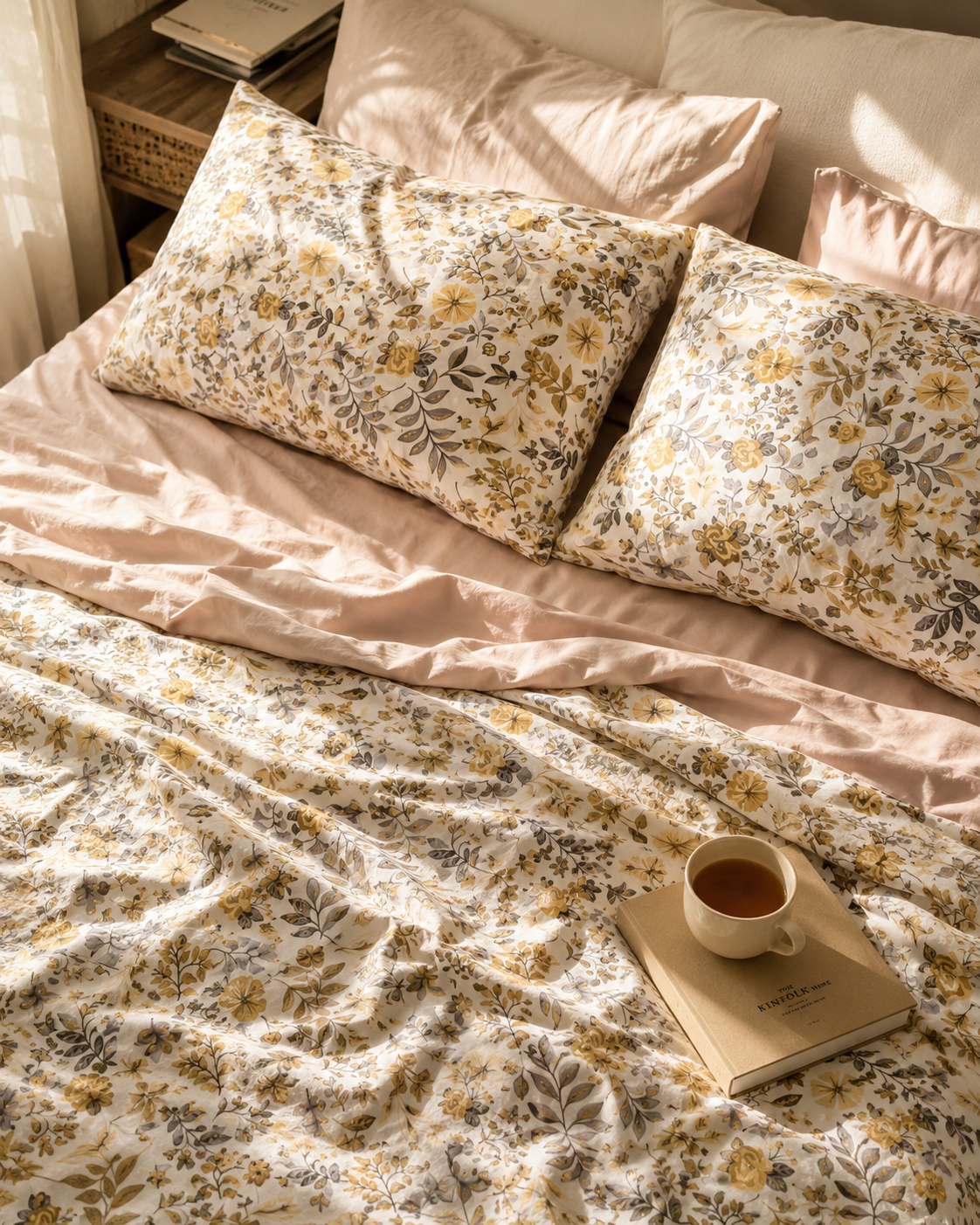 Golden Floral Bedsheet - T250