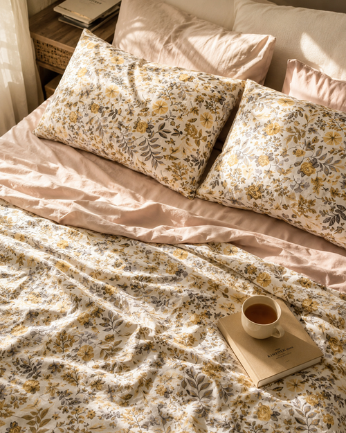 Golden Floral Bedsheet - T250