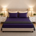 Royal Purple Sateen - Stripe Bedsheet - T250