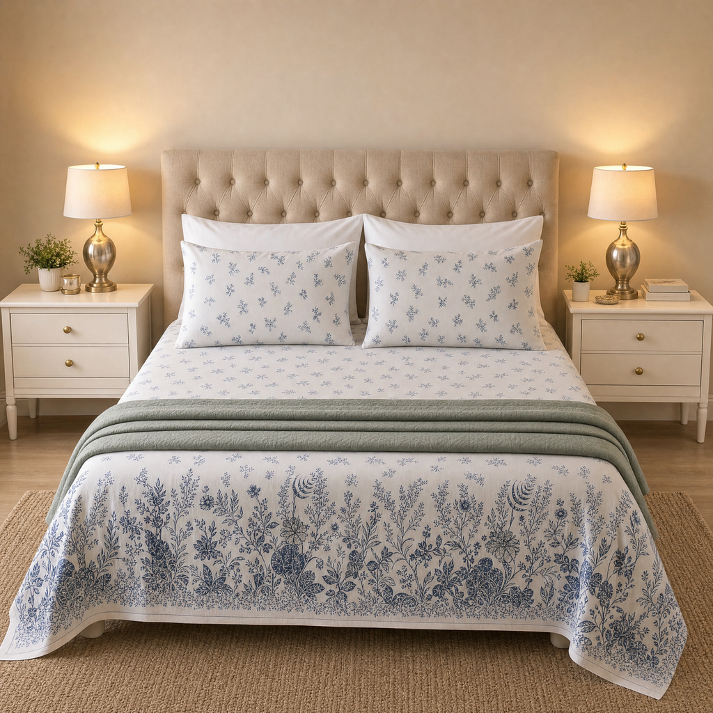 Ivory Garden Bedsheet - T200