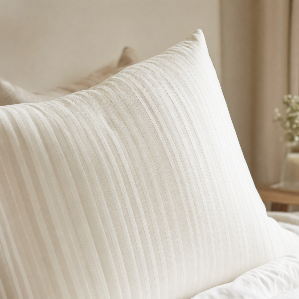 Offwhite Sateen Stripe - Duvet Cover Set - T250