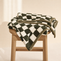 Olive Check Blanket - 240x240cm