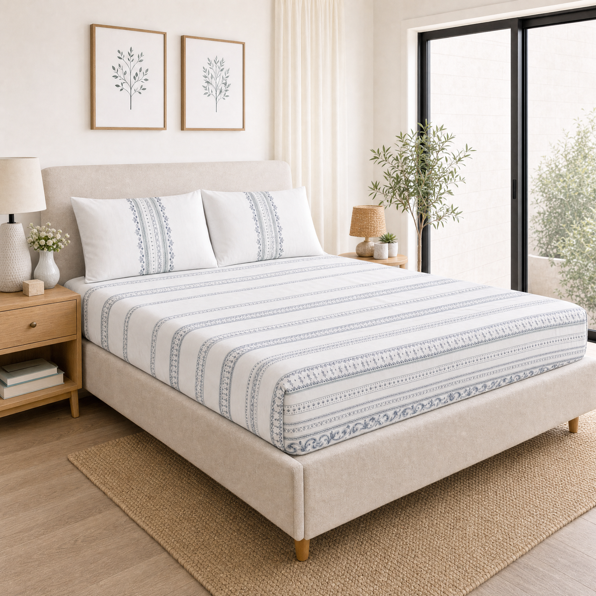 Silver Garden Bedsheet - T250