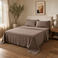 Taupe Solid Bedsheet - T200