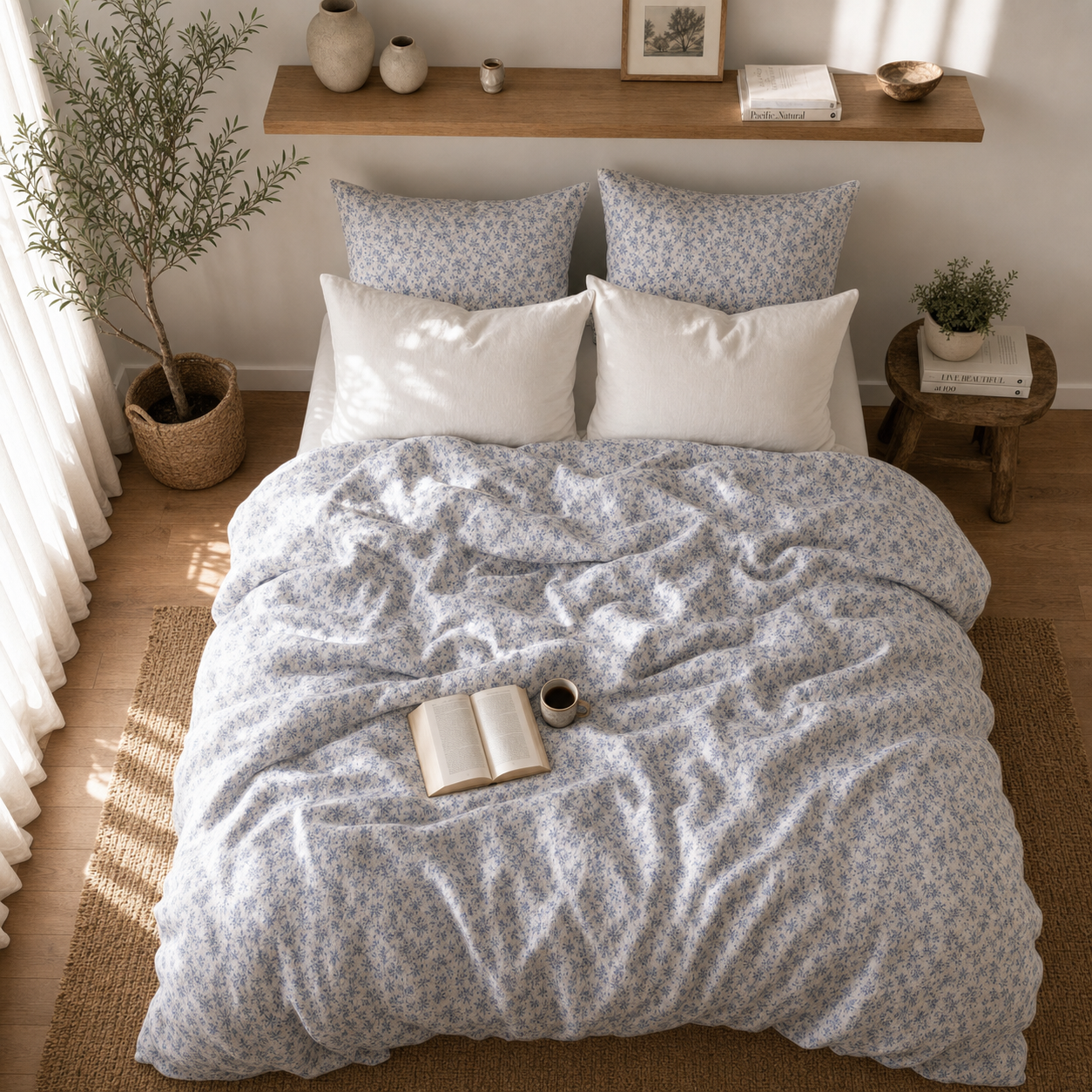 Navy Bloom - Duvet Cover Set - T150